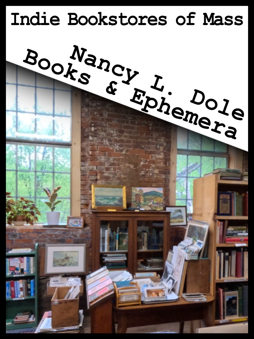 Exploring Indie Bookstores of Massachusetts - photo shows the interior of Nancy L. Dole Books & Ephemera in Shelburne Falls, MA