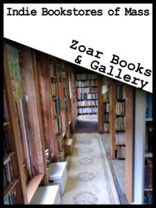 Exploring Indie Bookstores of Massachusetts - photo shows the interior of Zoar Books and Gallery in Charlemont, MA